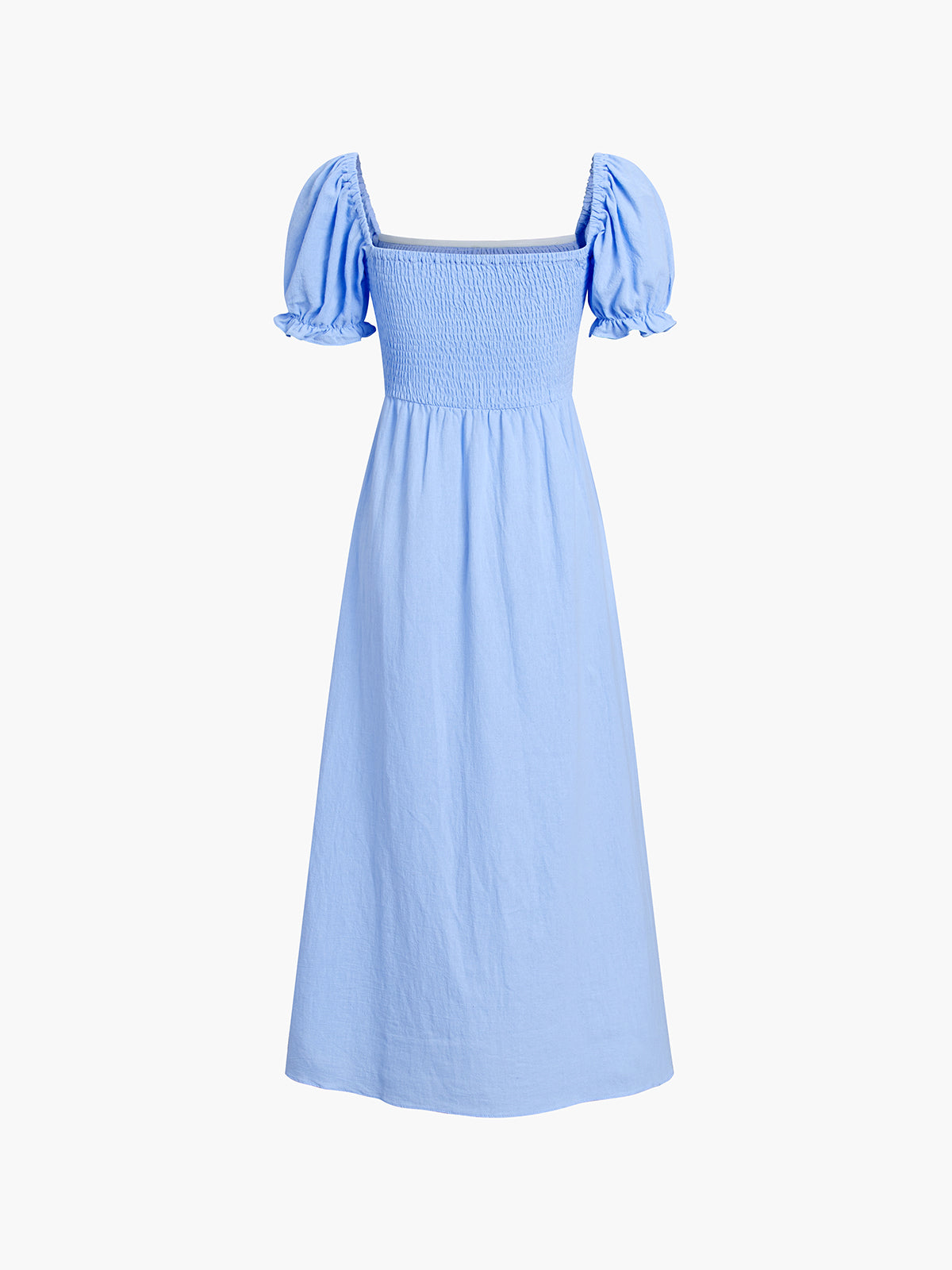 Smocked Puff Sleeve Midi Sundress