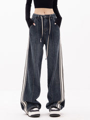 Patchwork Denim Baggy Wide Leg Pants