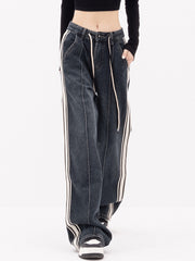 Patchwork Denim Baggy Wide Leg Pants