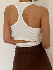 Back Cutout Crop Tank Top