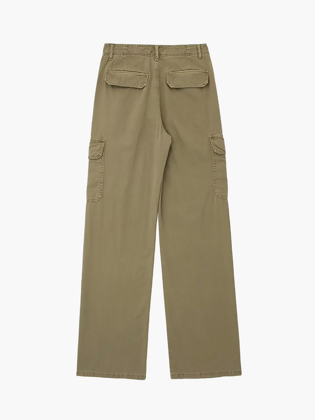 Cargo Buttoned Straight Leg Pants