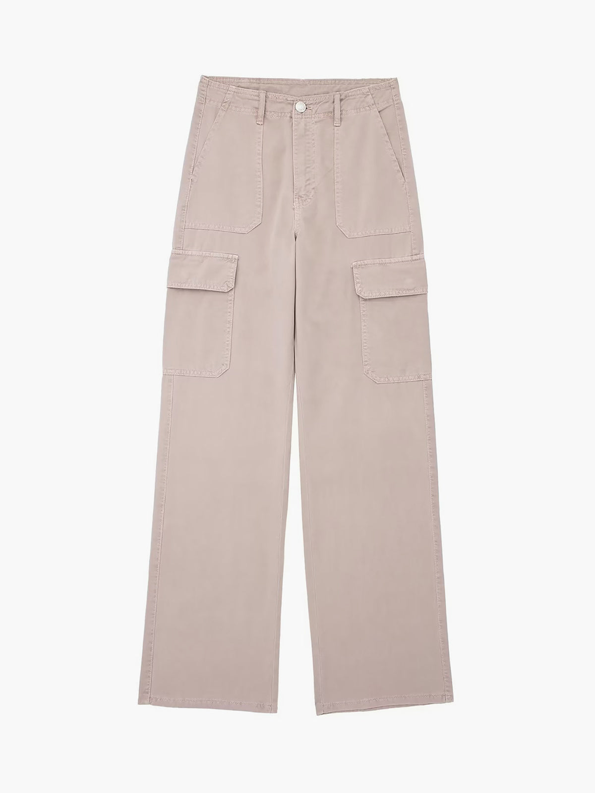 Cargo Buttoned Straight Leg Pants