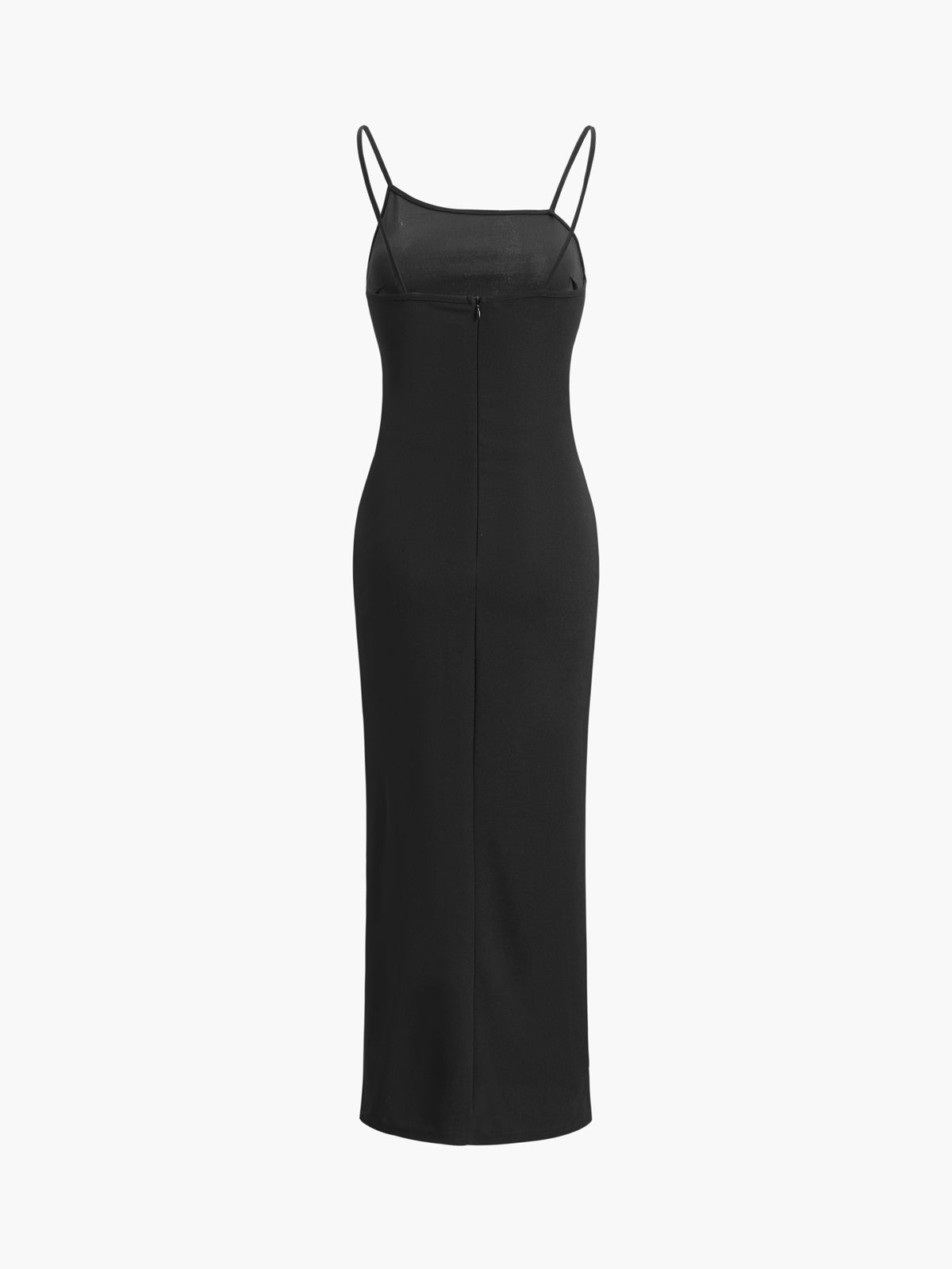 Oblique Strap Slit Long Dress