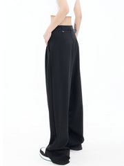 Waist Cutout Pleat Wide Leg Pants