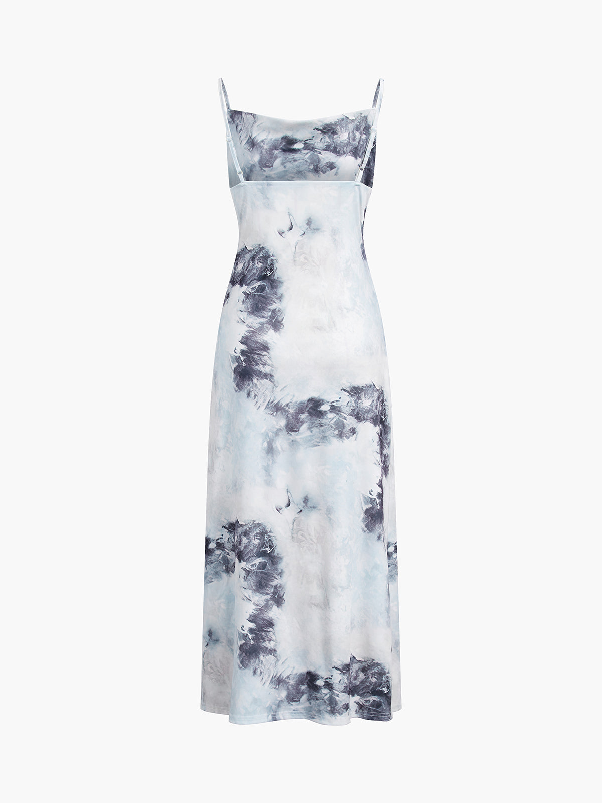 Tie Dye Cowl Neck Zippered Midi Dress