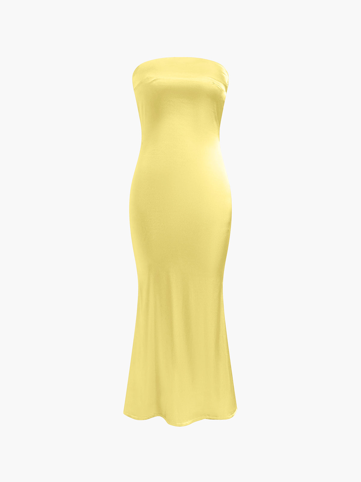 Satin Bodycon Tube Long Dress