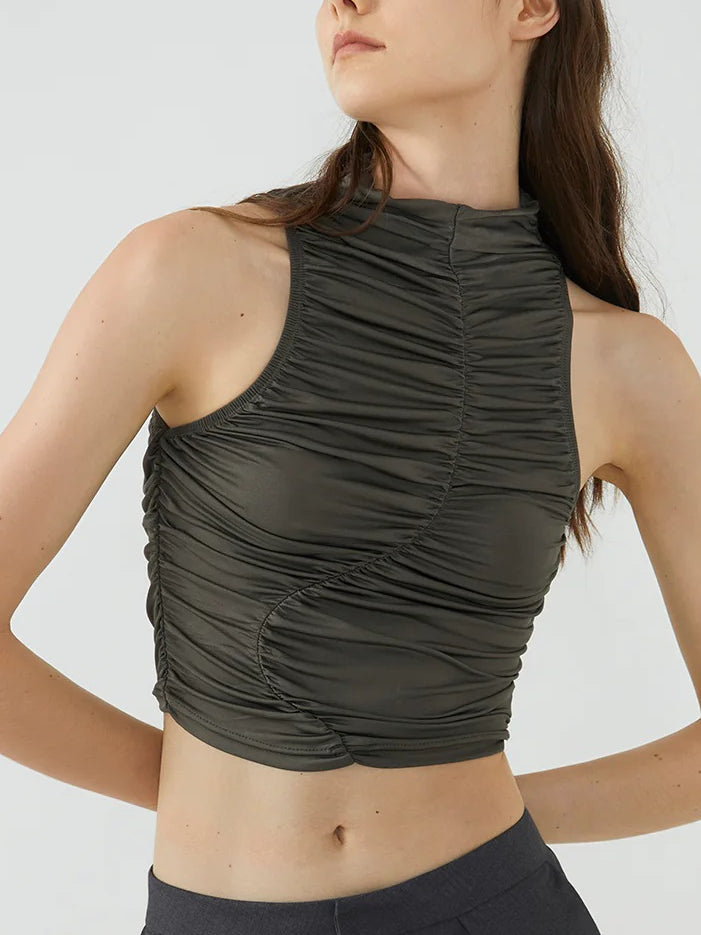 Ruched Crop Tank Top