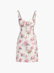 Peony Floral Zippered Short Dress