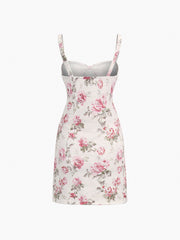 Peony Floral Zippered Short Dress