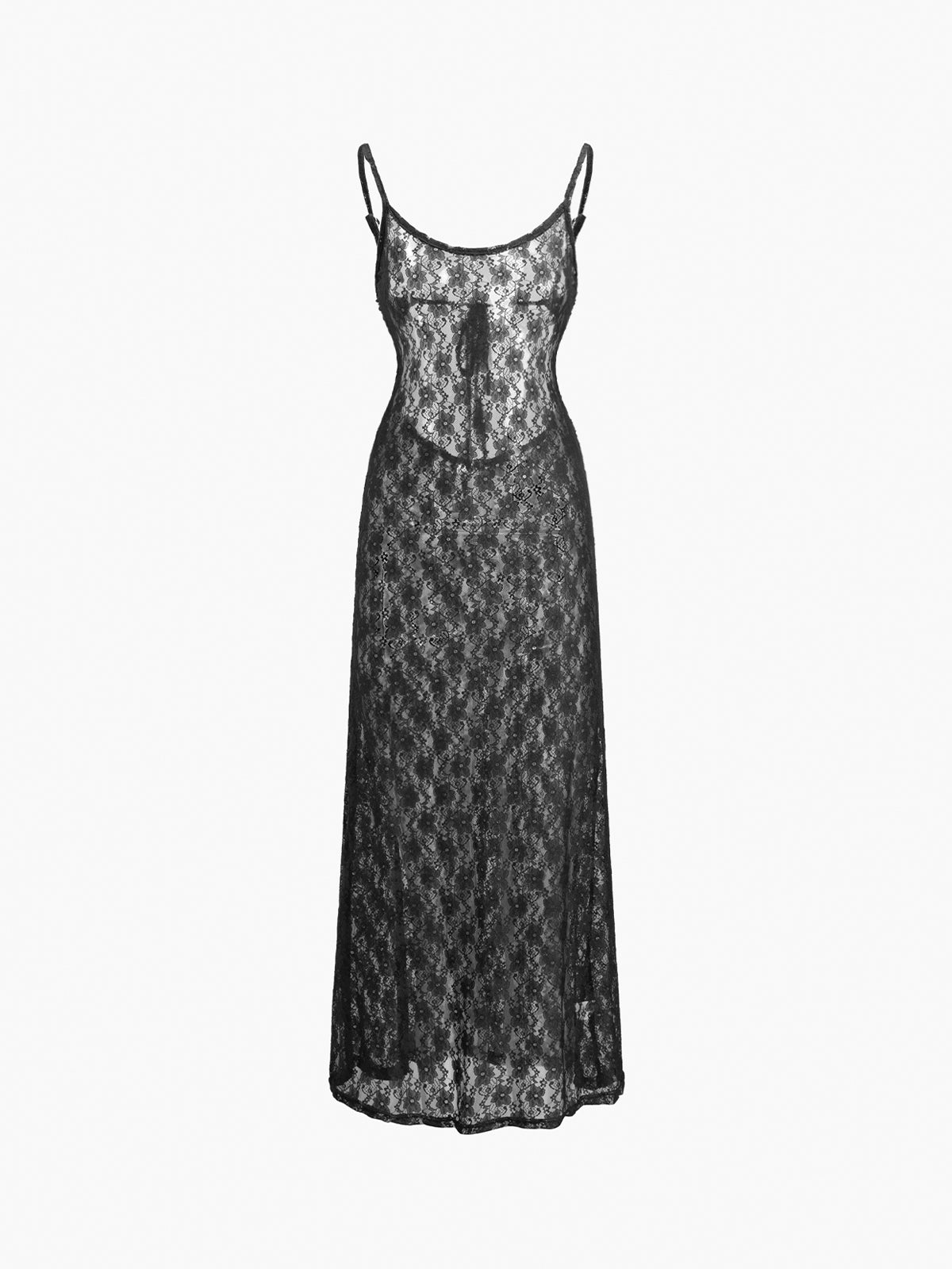 Lace Open Back Tied Midi Dress