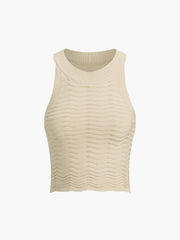 Wavy Rib Crop Tank Top