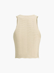 Wavy Rib Crop Tank Top