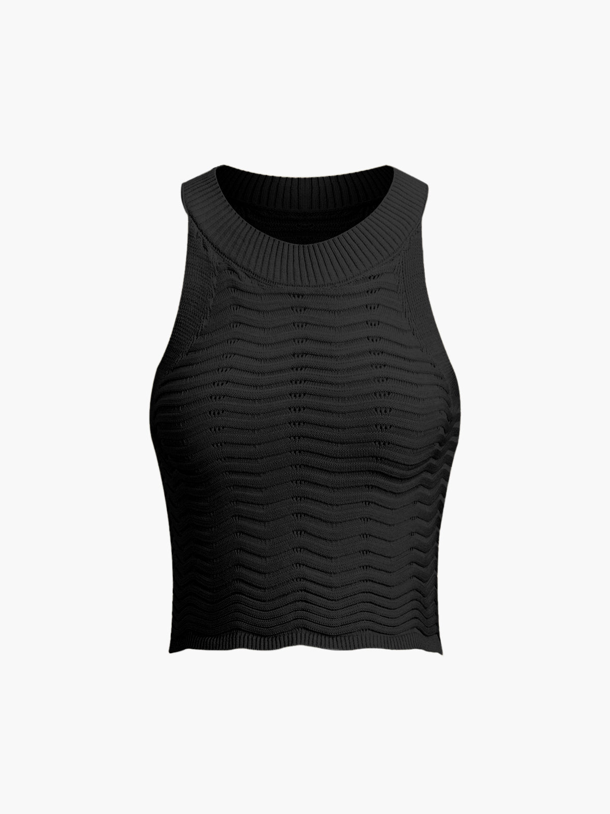 Wavy Rib Crop Tank Top