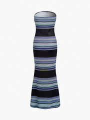 Stripe Tube Long Dress