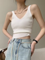 v-neck rib tank top