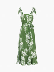 Tied Floral Long Dress