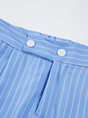 Sky Blue Pinstripe Tailored Pants