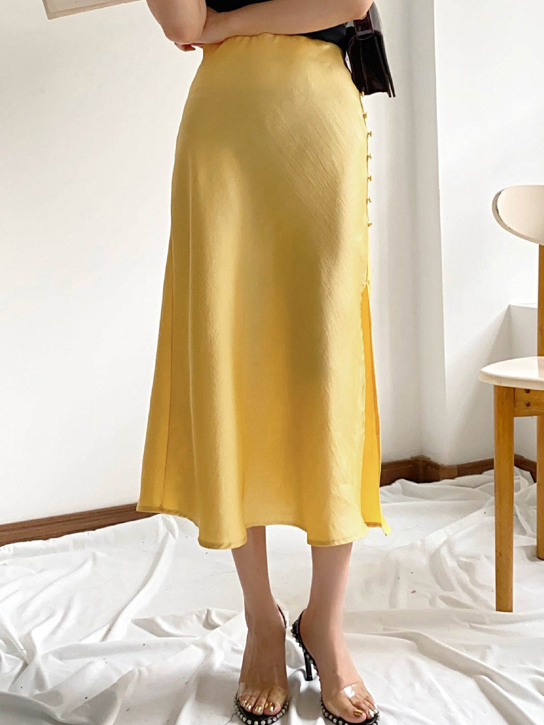 Sunset Satin Midi Skirt