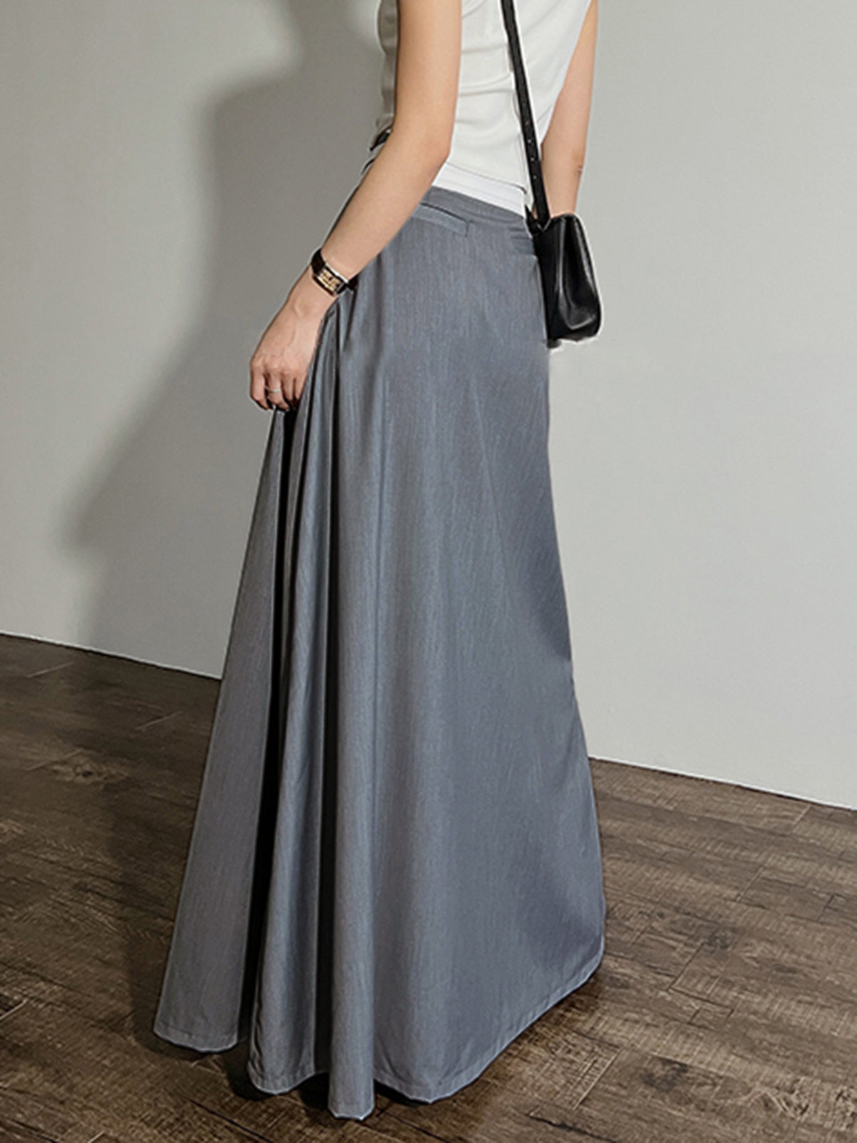 Fold Over Waistband Maxi Skirt