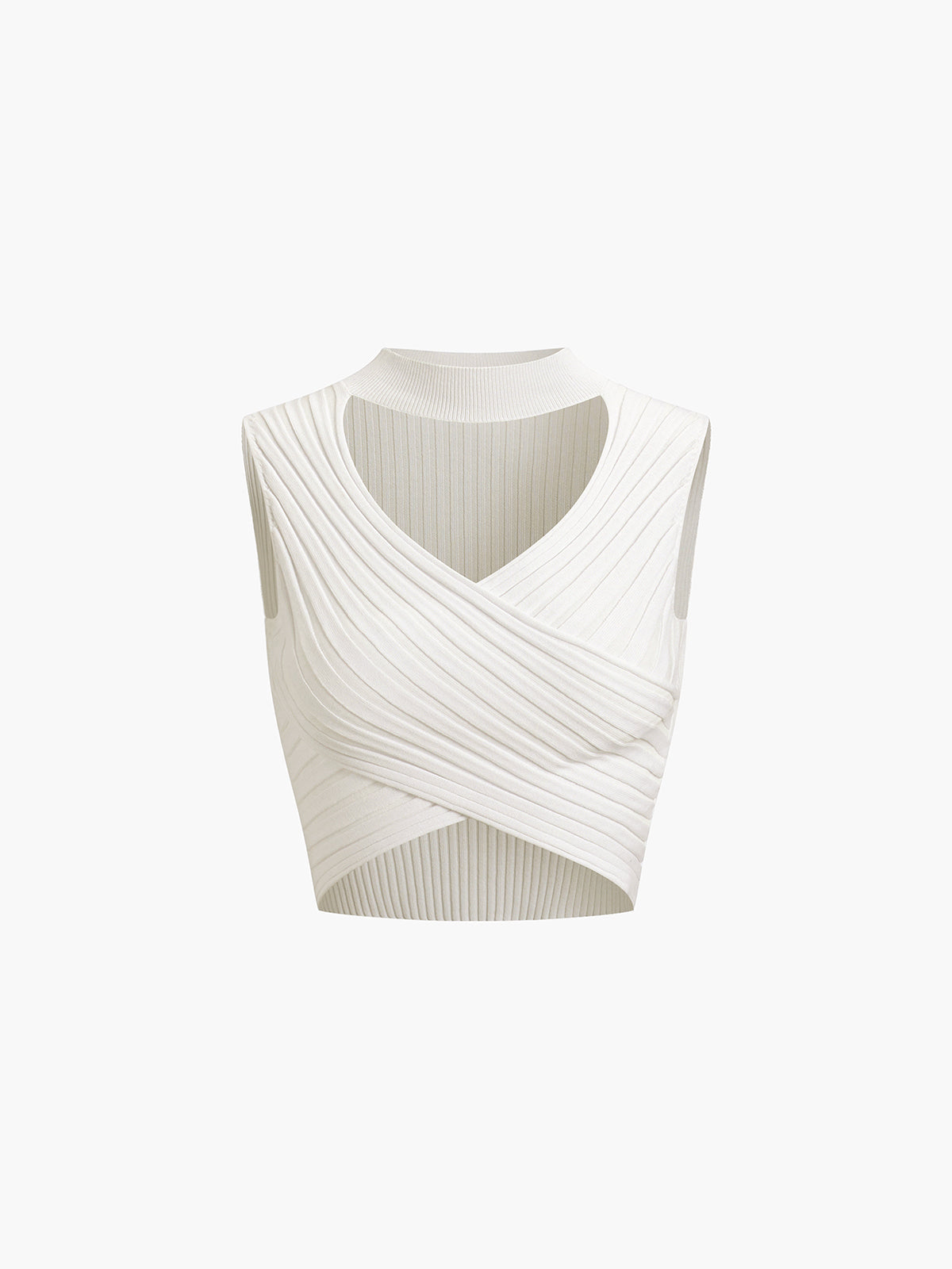 Criss Cross Halter Ribbed Crop Top