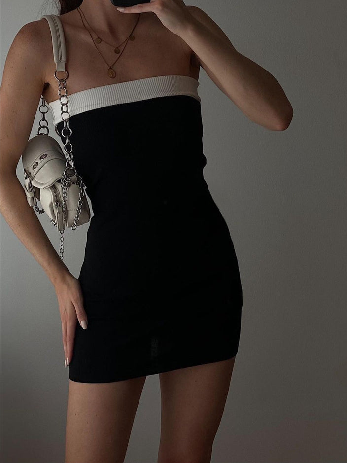 Contrast Trim Bodycon Short Dress