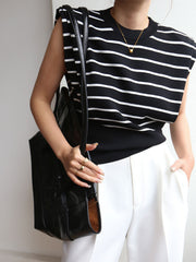 Stripe Cap Sleeve Tank Top