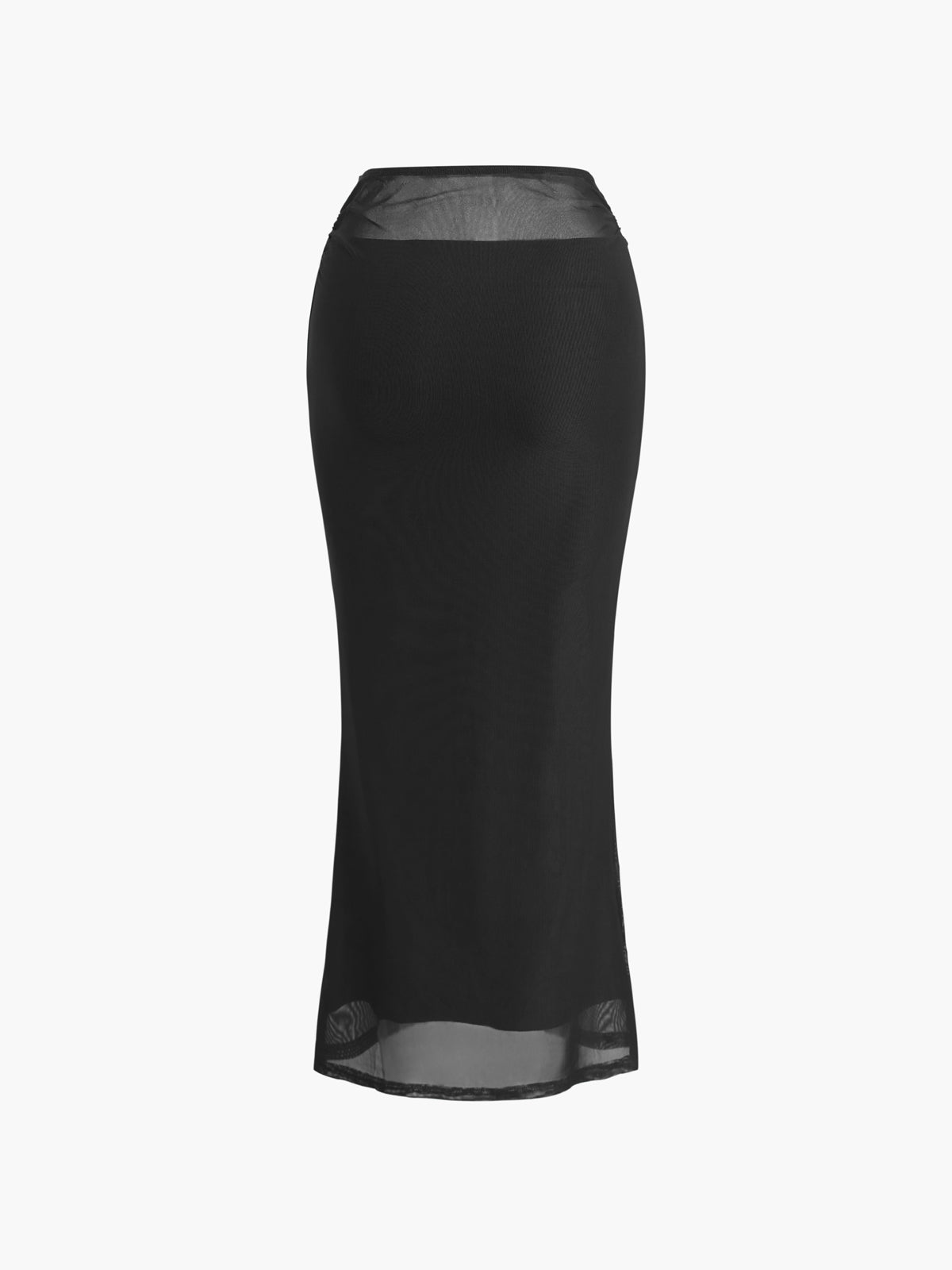 High Waist Mesh Maxi Skirt