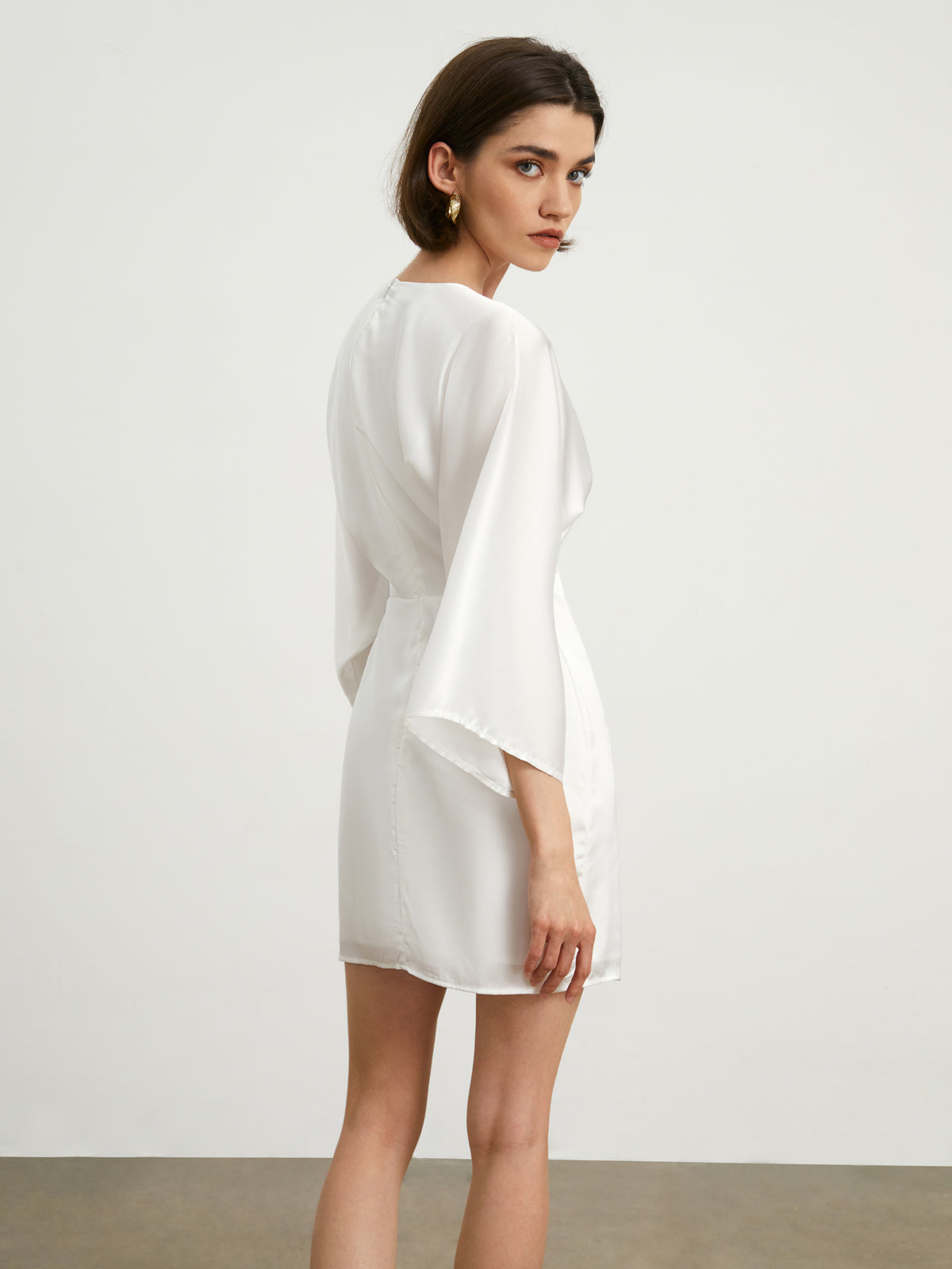 Minimalist Satin Cutout Short Dress