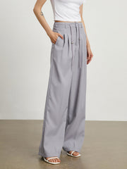 Drawstring Smart Wide Leg Pants