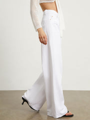 Soho White Denim Wide Leg Jeans