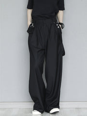 Bag Decor Belted Wide Leg Pants