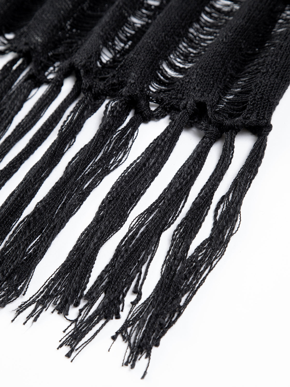 Fringed Open Knit Long Dress