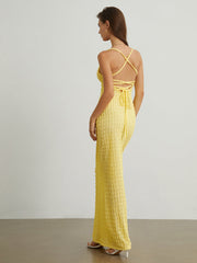 Sunflower Tied Textured Long Dress