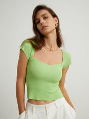 Basic Cap Sleeve Crop Top