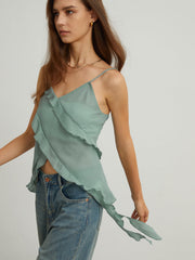 Ruffle Trim Tank Top