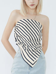 Stripe Tube Scarf Top