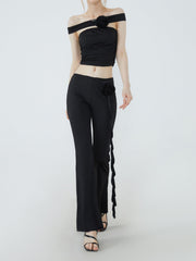 Rosette Two Piece Pants Set