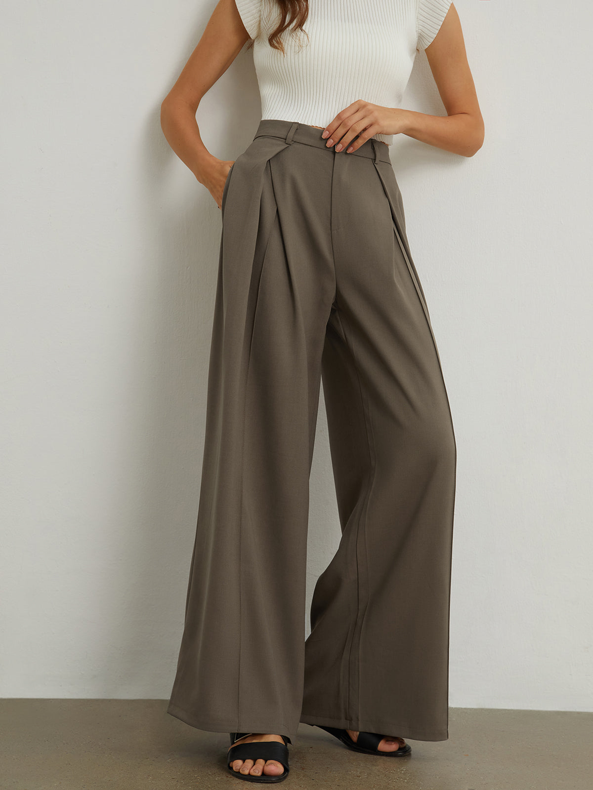 Smart Oversized Wide Leg Pants