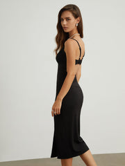 Amorous Back Cutout Midi Dress