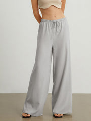 Leisure Drawstring Wide Leg Pants