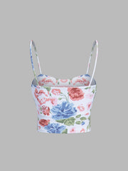 Padded Floral Crop Cami Top