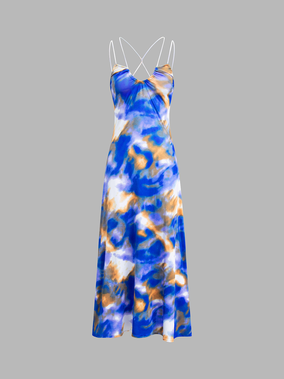 Tie Dye Ruched Midi Dress