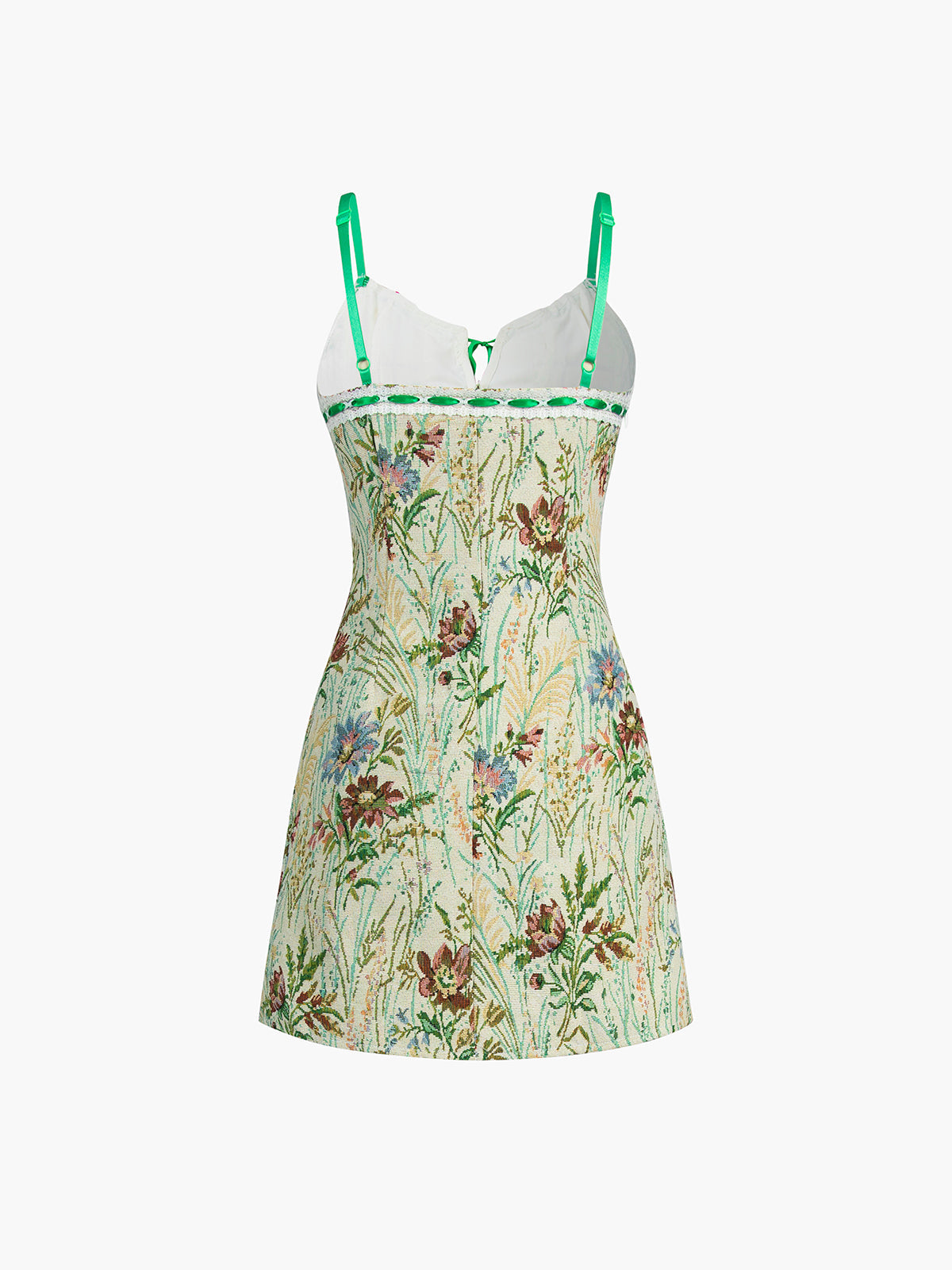 Greenfields Jacquard Floral Short Dress