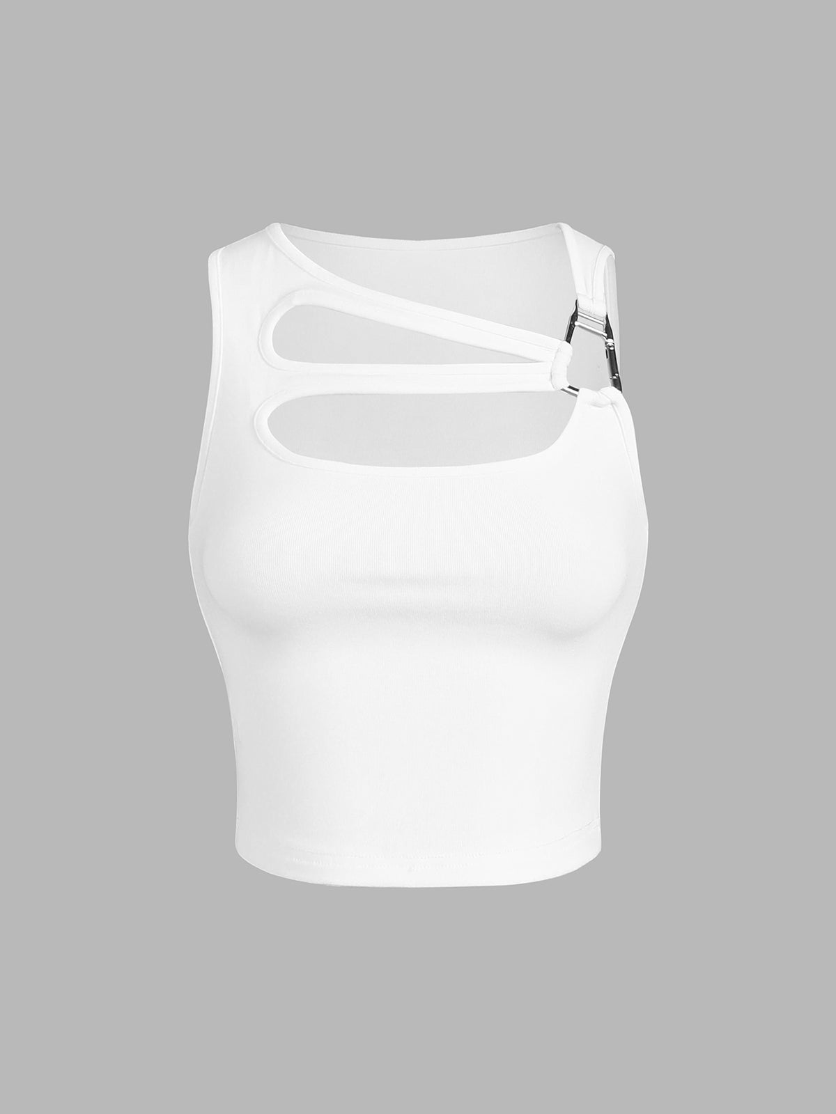 Oblique Cutout Crop Tank Top