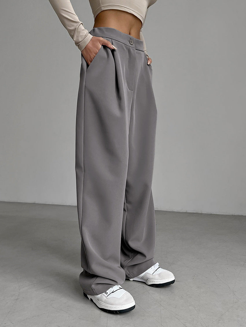 City Buttoned Wide Leg Pants