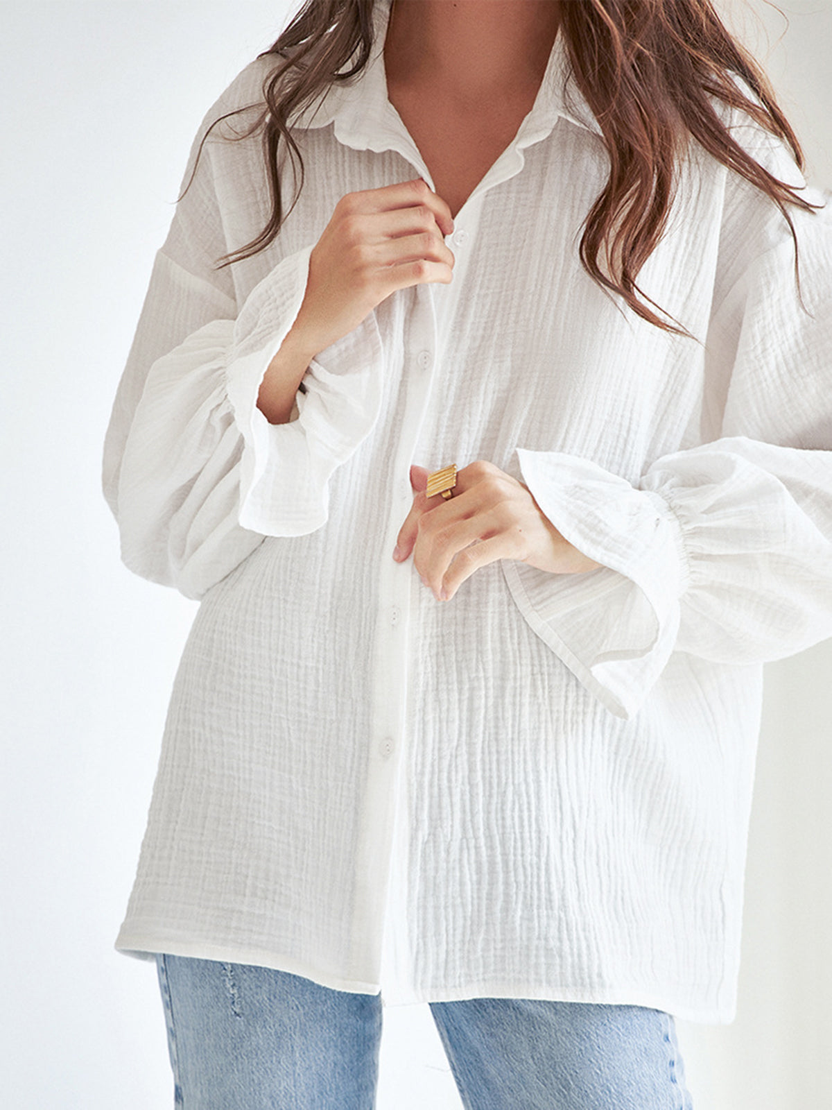 Plisse Oversized Shirt