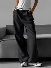 Reversible Waistband Smart Wide Leg Pants