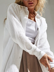 Oversized Cotton Plisse Shirt