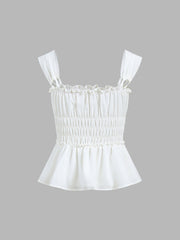 Smocked Ruffle Crop Top