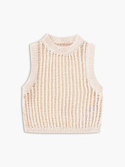 Open Knit Crop Tank Top